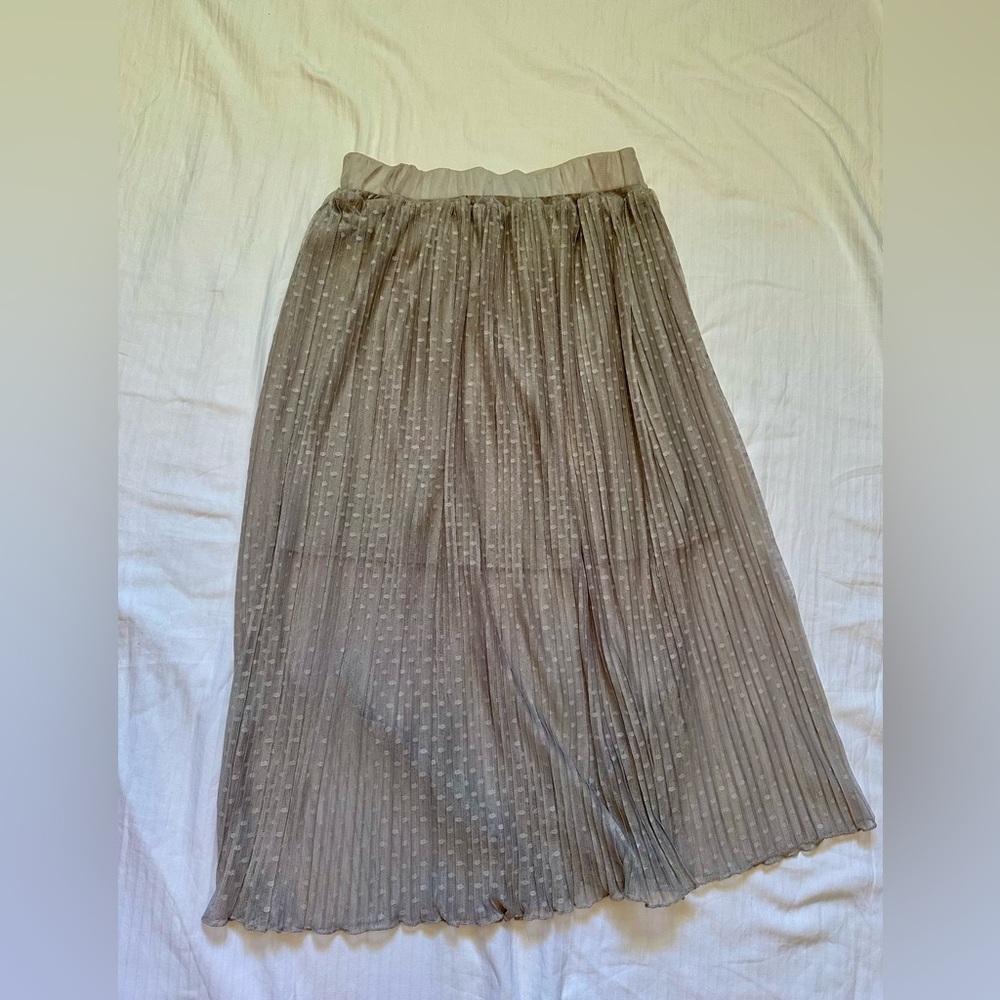 Elegant Taupe Pleated Skirt